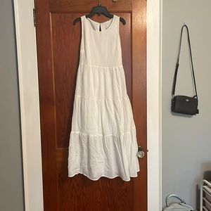 White anlkle length dress